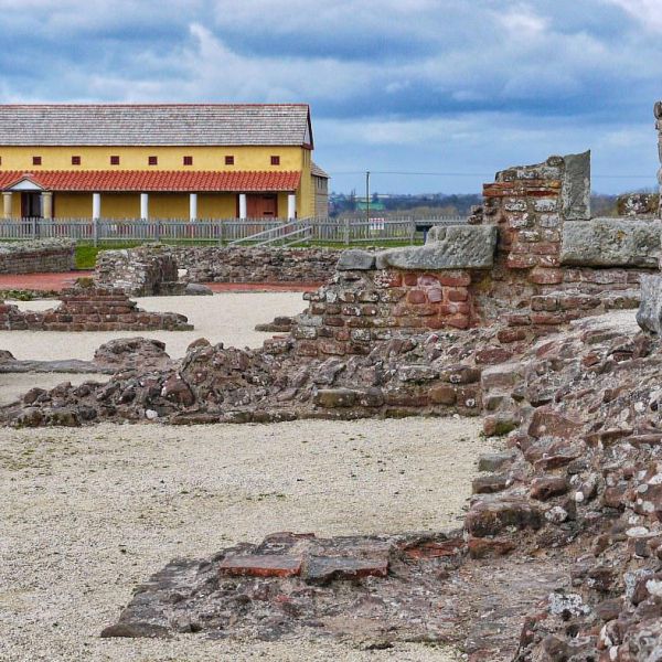 Roman Remains At Wroxeter And The Reconstructed Roman Villa.