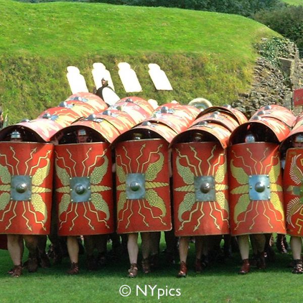 Roman Soldiers In The Testudo Or Tortoise Formation