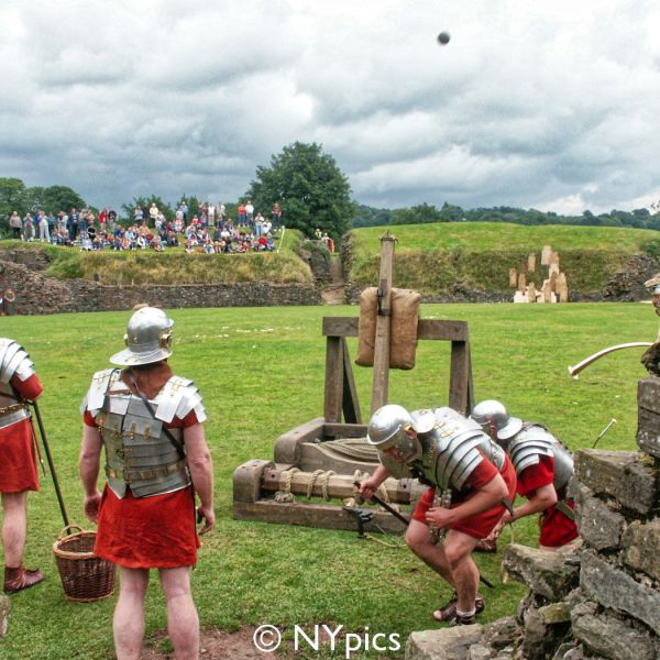 Firing A Reconstruction Of A Roman Catapult